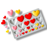 Molde Silicona Placa Corazones x 25